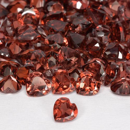 1.42캐럿 천연 딥 로즈 레드 파이로프 가넷 보석, 하트 모양, 4.1×4.1 mm, VS