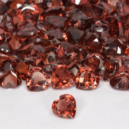 1.42캐럿 천연 딥 로즈 레드 파이로프 가넷 보석, 하트 모양, 4.1×4.1 mm, VS