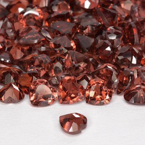 1.42캐럿 천연 딥 로즈 레드 파이로프 가넷 보석, 하트 모양, 4.1×4.1 mm, VS