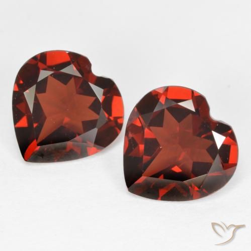 3.59캐럿 천연 상그리아 레드 파이로프 가넷 보석, 하트 모양, 8×8 mm, VS