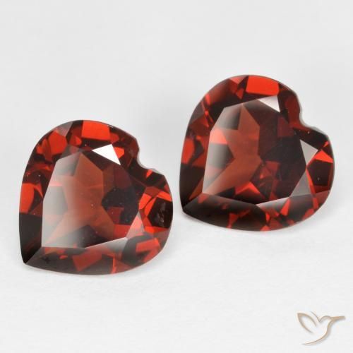 3.59캐럿 천연 상그리아 레드 파이로프 가넷 보석, 하트 모양, 8×8 mm, VS