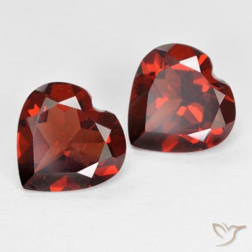 3.65캐럿 천연 상그리아 레드 파이로프 가넷 보석, 하트 모양, 8×7.9 mm, VS