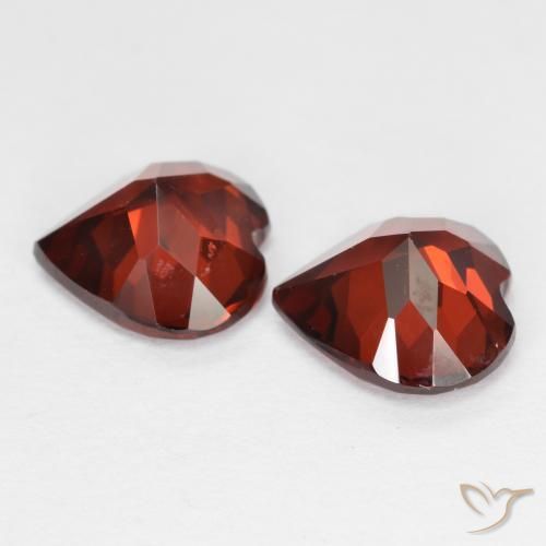 3.65캐럿 천연 상그리아 레드 파이로프 가넷 보석, 하트 모양, 8×7.9 mm, VS