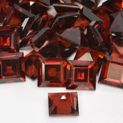 1.47캐럿 천연 딥 레드 파이로프 가넷, 스퀘어, 6.2×6.1 mm, VVS-VS