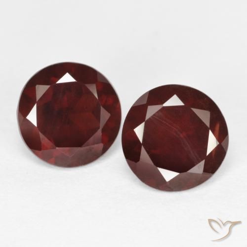 2.13캐럿 천연 다크 레드 파이로프 가넷 보석, 라운드 컷, 6.10 mm, VS-SI