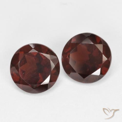 1.85캐럿 천연 딥 레드 파이로프 가넷 보석, 라운드 컷, 5.98 mm, VS