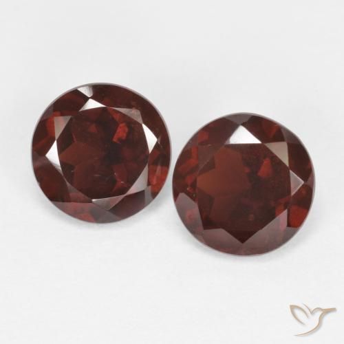 1.85캐럿 천연 딥 레드 파이로프 가넷 보석, 라운드 컷, 5.98 mm, VS