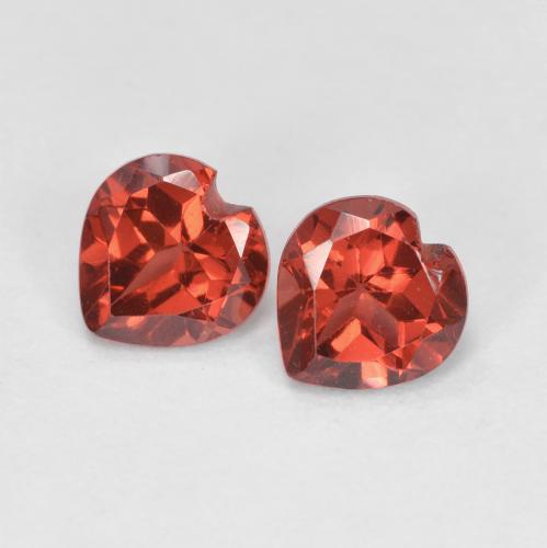1.11캐럿 천연 스칼렛 레드 파이로프 가넷 보석, 하트 모양, 5.1×4.9 mm, VVS-VS