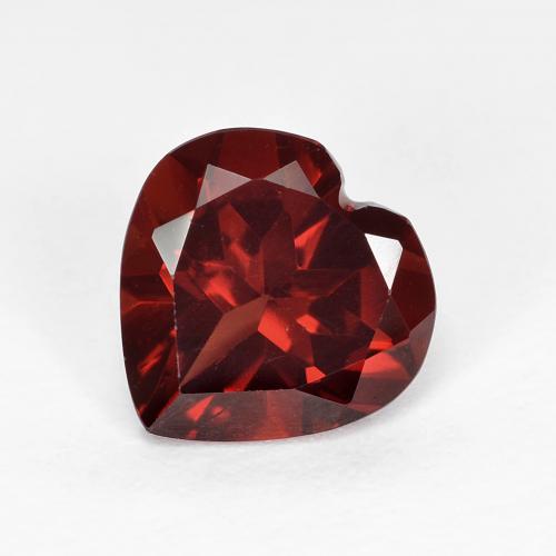 1.90캐럿 천연 딥 레드 파이로프 가넷, 하트 모양, 8×7.9 mm, VVS-VS