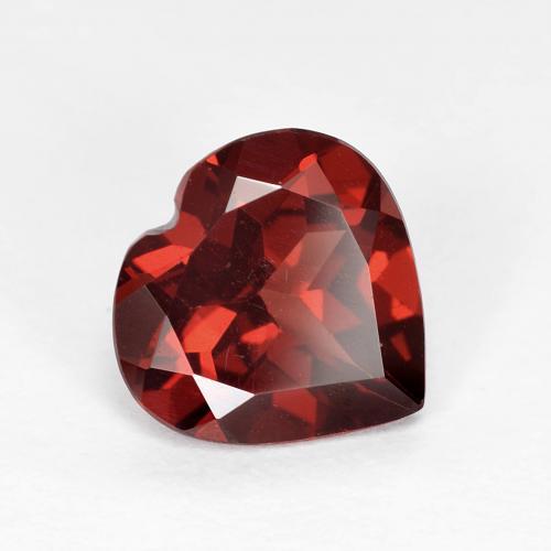 1.83캐럿 천연 딥 블러드 레드 파이로프 가넷, 하트 모양, 8.1×8 mm, VVS-VS