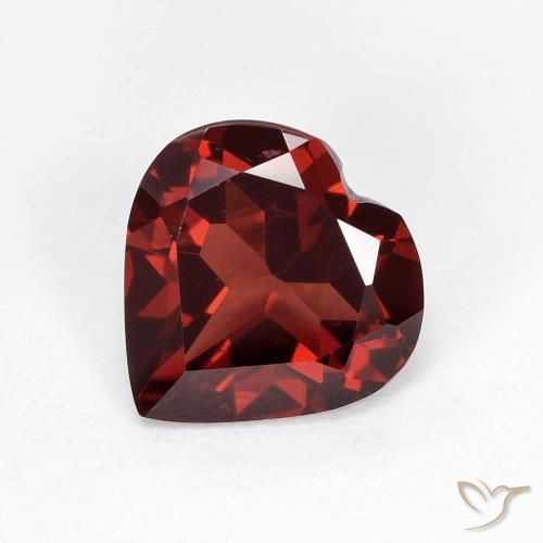 1.78ct 자연스러운 딥 블러드 레드 파이로프 석류석, 마음, VVS