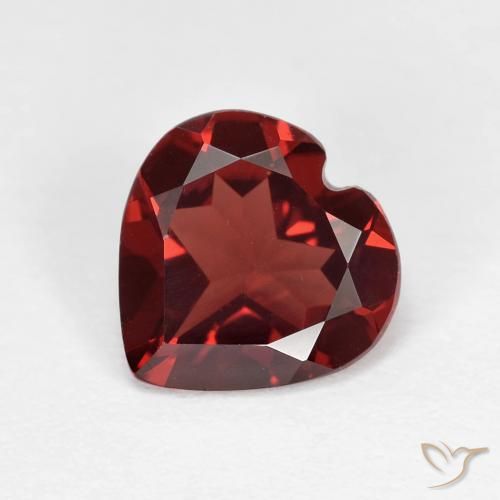 1.72ct 자연스러운 상그리아 레드 파이로프 석류석, 마음, VVS