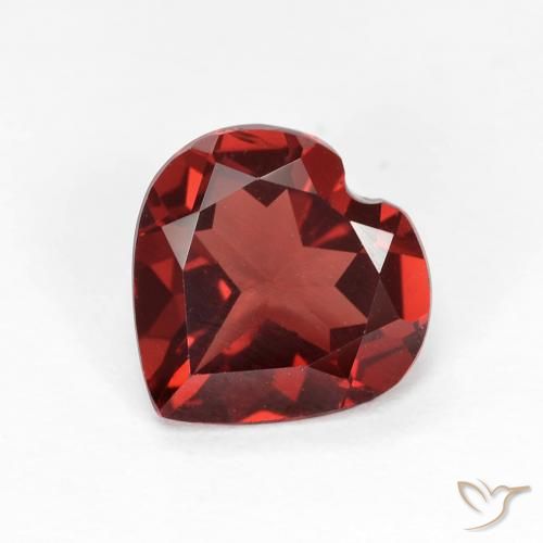 1.78ct 자연스러운 커런트 레드 파이로프 석류석, 마음, VVS