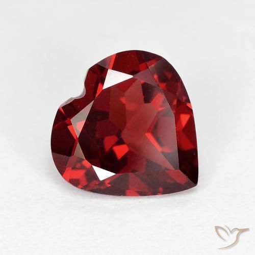 1.92캐럿 천연 미디엄 레드 파이로프 가넷, 하트 모양, 8×8 mm, VVS