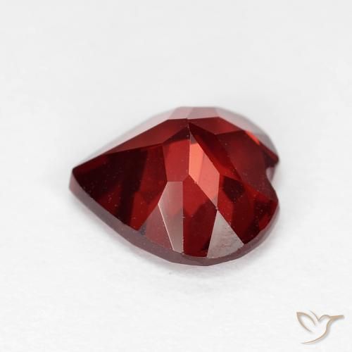 1.92캐럿 천연 미디엄 레드 파이로프 가넷, 하트 모양, 8×8 mm, VVS