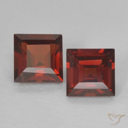 0.91캐럿 천연 미디엄 레드 파이로프 가넷 보석, 스퀘어, 4.1×4.1 mm, VVS-VS