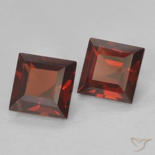 0.91캐럿 천연 미디엄 레드 파이로프 가넷 보석, 스퀘어, 4.1×4.1 mm, VVS-VS