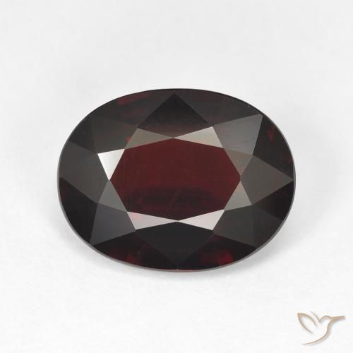 6.48ct 자연스러운 검붉은색 파이로프 석류석, 타원형, VVS-VS