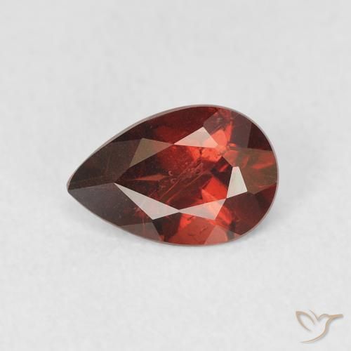 0.80ct 자연스러운 딥 블러드 레드 파이로프 석류석, 배 모양, VS
