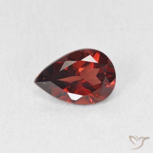 0.78ct 자연스러운 커런트 레드 파이로프 석류석, 배 모양, VVS
