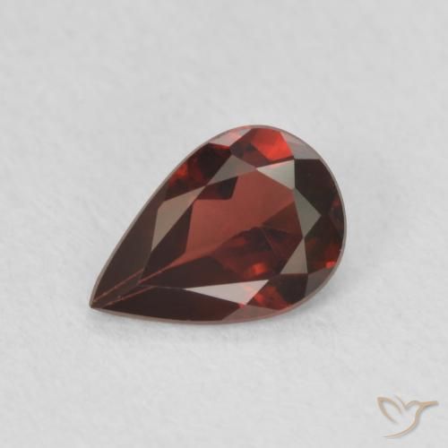 0.74ct 자연스러운 인텐스 레드 파이로프 석류석, 배 모양, VVS