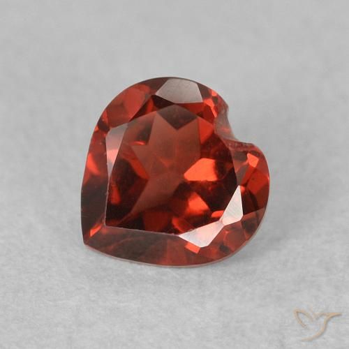 0.64ct 자연스러운 밝은 빨간색 파이로프 석류석, 마음, VVS-VS