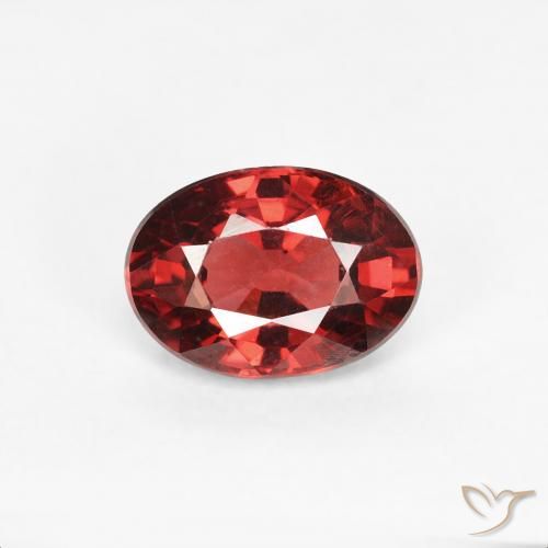 1.10ct 자연스러운 밝은 빨간색 파이로프 석류석, 타원형, VS
