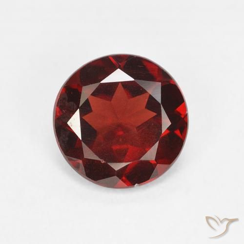 1.30ct 자연스러운 미디엄 레드 파이로프 석류석, 둥근, VS