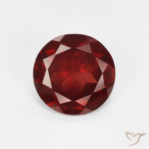 0.86ct 자연스러운 미디엄 레드 파이로프 석류석, 둥근, VS