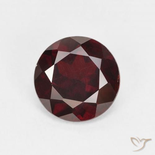 1.53ct 자연스러운 다크 레드 파이로프 석류석, 둥근, VS