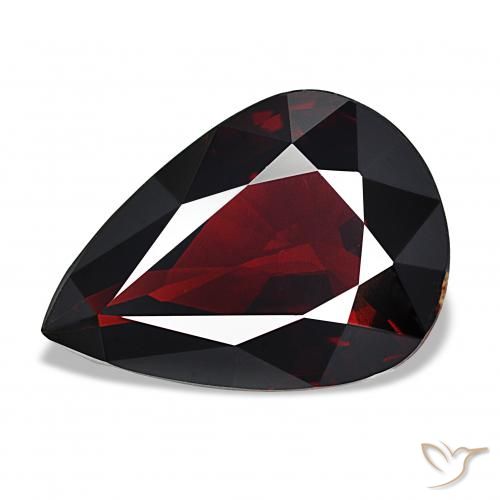 13.92ct 검붉은색 파이로프 석류석, 배 모양, VS
