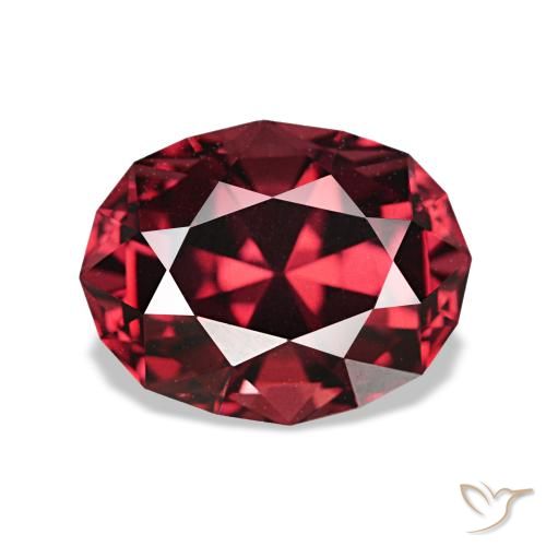 3.12캐럿 천연 퍼플-레드 파이로프 가넷, 타원형 컷, 9.5×7.4 mm, VVS