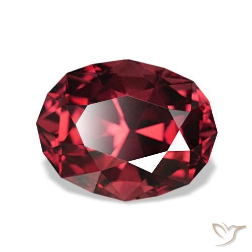 3.12캐럿 천연 퍼플-레드 파이로프 가넷, 타원형 컷, 9.5×7.4 mm, VVS