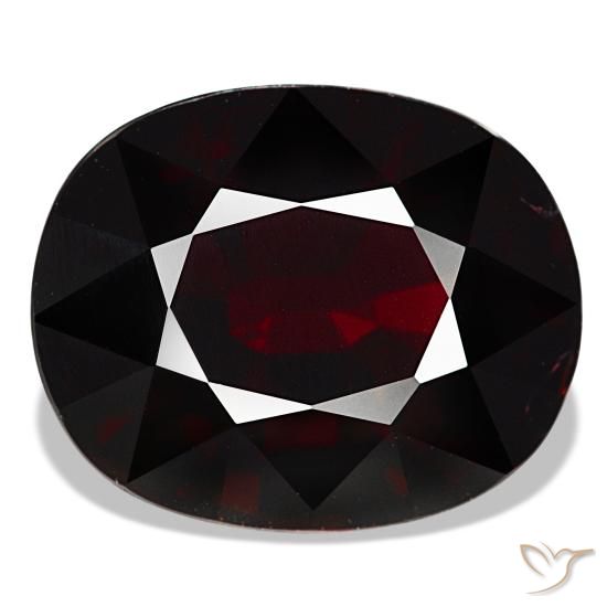 18.41캐럿 천연 검붉은색 파이로프 가넷, 쿠션 컷, 16.7×13.5 mm, VS