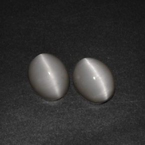 캐럿 천연 크림 Quartz Cat's Eye 보석, 투명한, 10.2×8.1 mm, 투명/반투명