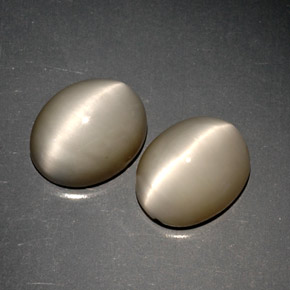 캐럿 천연 스모크 Quartz Cat's Eye 보석, 타원형 컷, 10.1×8.2 mm, 불투명체