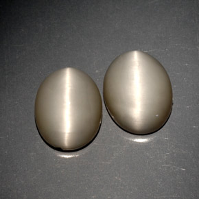 캐럿 천연 스모크 Quartz Cat's Eye 보석, 타원형 컷, 10.1×8.2 mm, 불투명체