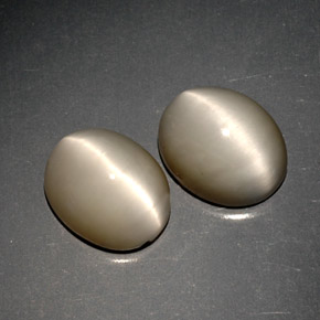 캐럿 천연 스모크 Quartz Cat's Eye 보석, 타원형 컷, 10.1×8.2 mm, 불투명체