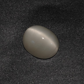3.42캐럿 천연 스모크 Quartz Cat's Eye, 타원형 컷, 10.1×8.1 mm, 불투명체