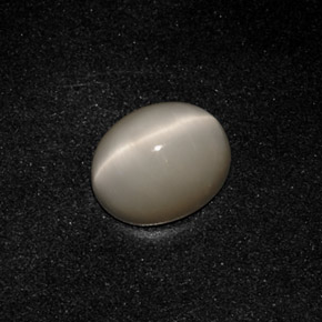 3.19캐럿 천연 스모크 Quartz Cat's Eye, 타원형 컷, 10×8.1 mm, 불투명체