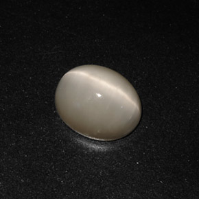 3.19캐럿 천연 스모크 Quartz Cat's Eye, 타원형 컷, 10×8.1 mm, 불투명체