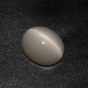 3.07캐럿 천연 스모크 Quartz Cat's Eye, 타원형 컷, 10×8.2 mm, 불투명체