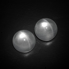 캐럿 천연 화이트 Quartz Cat's Eye 보석, 라운드 컷, 9.86 mm, 투명한