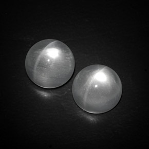 캐럿 천연 화이트 Quartz Cat's Eye 보석, 라운드 컷, 9.86 mm, 투명한