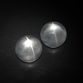 캐럿 천연 화이트 Quartz Cat's Eye 보석, 라운드 컷, 10.19 mm, 투명한