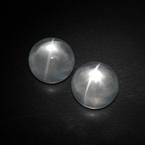 캐럿 천연 화이트 Quartz Cat's Eye 보석, 라운드 컷, 10.19 mm, 투명한
