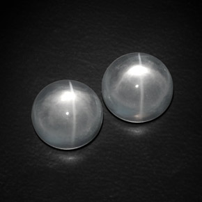 캐럿 천연 화이트 Quartz Cat's Eye 보석, 라운드 컷, 10.29 mm, 투명한