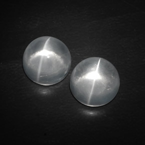 캐럿 천연 화이트 Quartz Cat's Eye 보석, 라운드 컷, 9.56 mm, 투명한