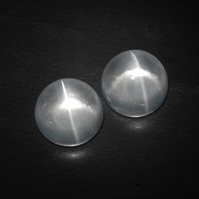 캐럿 천연 화이트 Quartz Cat's Eye 보석, 라운드 컷, 9.56 mm, 투명한