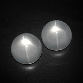 13.03캐럿 천연 화이트 Quartz Cat's Eye 보석, 라운드 컷, 11.01 mm, 투명한